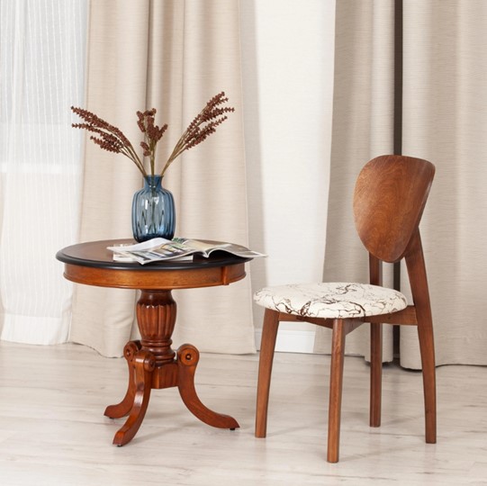 Кухонный стул Diamante, мягкое сидение бук, 42х42х85, коричневый/ткань Крекс Айвори арт.20081 в Новосибирске - изображение 9