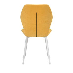 Кухонный стул Дора, велюр тенерифе куркума/Цвет металл белый в Новосибирске - предосмотр 3