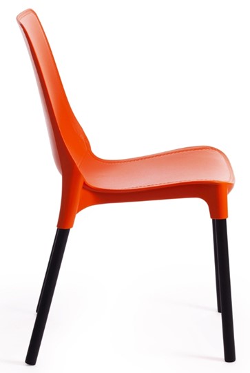 Обеденный стул GENIUS (mod 75) 46x56x84 оранжевый/черные ножки арт.19670 в Новосибирске - изображение 1