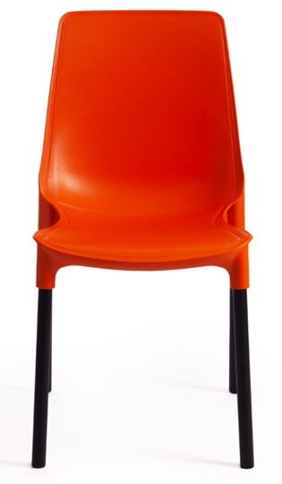 Обеденный стул GENIUS (mod 75) 46x56x84 оранжевый/черные ножки арт.19670 в Новосибирске - изображение 4