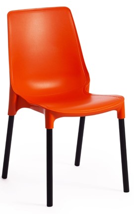 Обеденный стул GENIUS (mod 75) 46x56x84 оранжевый/черные ножки арт.19670 в Новосибирске - изображение