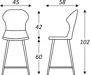 Кухонный стул Марио полубарный(Графит Т177/ноги черные) в Новосибирске - предосмотр 2