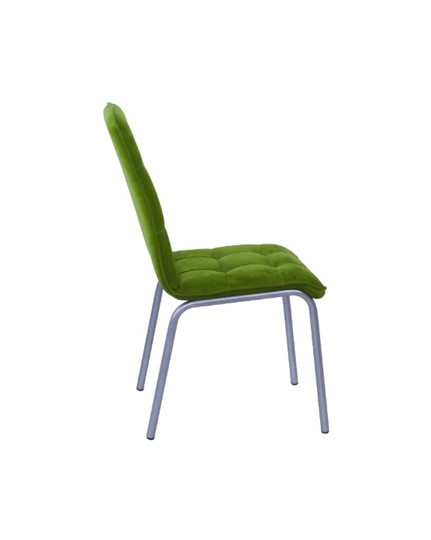 Обеденный стул Премьер  квадрат зеленый С166 (под хром) в Новосибирске - изображение 1