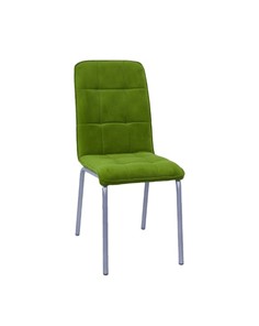 Обеденный стул Премьер  квадрат зеленый С166 (под хром) в Бердске