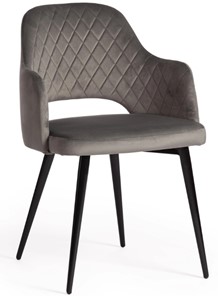 Обеденный стул VALKYRIA (mod. 711) 55х55х80 серый barkhat 26/черный арт.15343 в Новосибирске - предосмотр