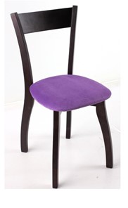 Обеденный стул Лугано каркас массив венге, велюр -  инфинити фиолетовый в Новосибирске