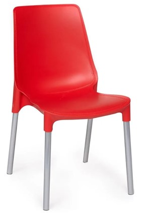 Кухонный стул GENIUS (mod 75) 46x56x84 красный/ножки хром арт.12830 в Новосибирске - изображение