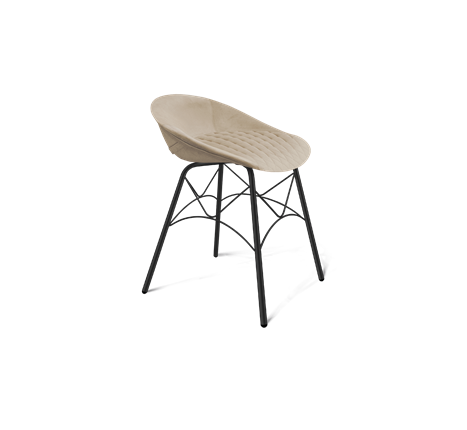 Обеденный стул SHT-ST19-SF1 / SHT-S107 (ванильный крем/черный муар) в Новосибирске - изображение
