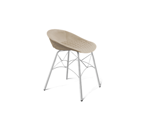 Обеденный стул SHT-ST19-SF1 / SHT-S107 (ванильный крем/хром лак) в Новосибирске - изображение