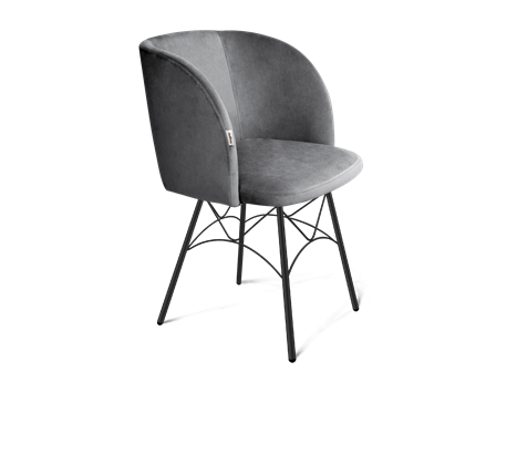 Обеденный стул SHT-ST33 / SHT-S107 (угольно-серый/черный муар) в Новосибирске - изображение