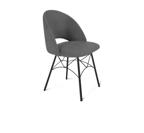 Обеденный стул SHT-ST34 / SHT-S107 (платиново-серый/черный муар) в Новосибирске - изображение