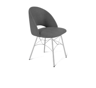 Обеденный стул SHT-ST34 / SHT-S107 (платиново-серый/хром лак) в Новосибирске - предосмотр