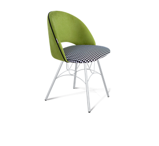 Обеденный стул SHT-ST34-3 / SHT-S100 (оливковый/гусиная лапка/хром лак) в Новосибирске