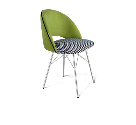 Обеденный стул SHT-ST34-3 / SHT-S64 (оливковый/гусиная лапка/хром лак) в Новосибирске - изображение