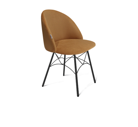 Обеденный стул SHT-ST35 / SHT-S107 (горчичный/черный муар) в Новосибирске - изображение