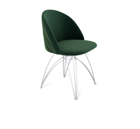 Обеденный стул SHT-ST35-2 / SHT-S112 (лиственно-зеленый/хром лак) в Новосибирске - изображение