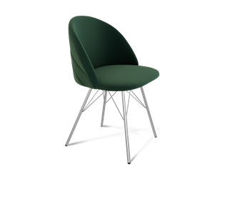 Обеденный стул SHT-ST35-2 / SHT-S37 (лиственно-зеленый/хром лак) в Новосибирске