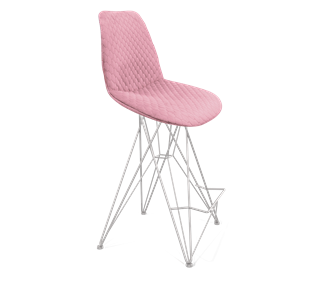 Полубарный стул SHT-ST29-С22 / SHT-S66-1 (розовый зефир/хром лак) в Новосибирске