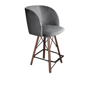 Полубарный стул SHT-ST33 / SHT-S80-1 (угольно-серый/темный орех/черный) в Новосибирске