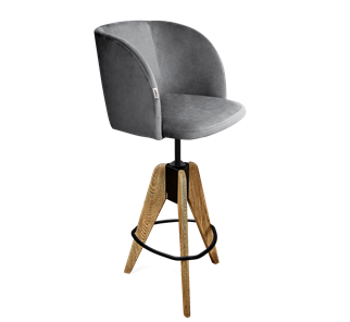 Полубарный стул SHT-ST33 / SHT-S92 (угольно-серый/браш.коричневый/черный муар) в Новосибирске