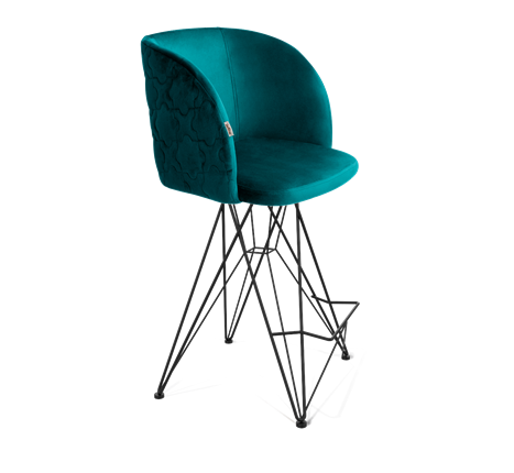 Полубарный стул SHT-ST33-1 / SHT-S66-1 (альпийский бирюзовый/черный муар) в Новосибирске - изображение