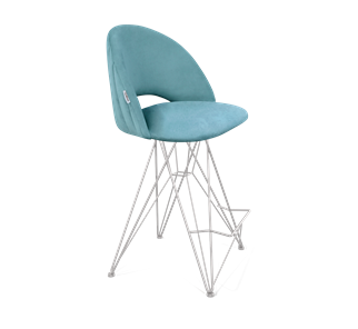 Полубарный стул SHT-ST34-1 / SHT-S66-1 (голубая пастель/хром лак) в Новосибирске