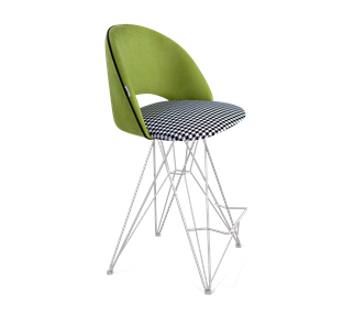 Полубарный стул SHT-ST34-3 / SHT-S66-1 (оливковый/гусиная лапка/хром лак) в Новосибирске