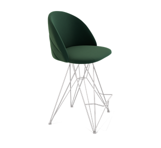 Полубарный стул SHT-ST35-2 / SHT-S66-1 (лиственно-зеленый/хром лак) в Новосибирске
