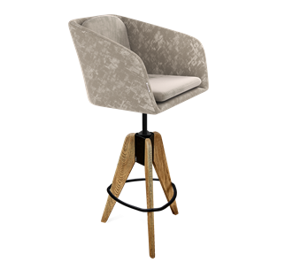 Полубарный стул SHT-ST43-1 / SHT-S92 (карамельный латте/браш.коричневый/черный муар) в Новосибирске - предосмотр