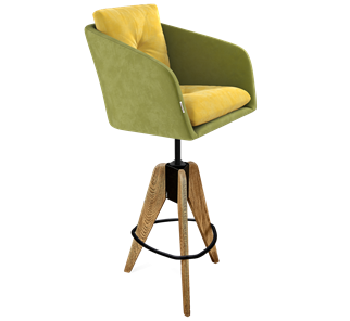Полубарный стул SHT-ST43-2 / SHT-S92 (фисташковый десерт/браш.коричневый/черный муар) в Новосибирске