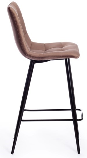 Кухонный полубарный стул CHILLY (mod. 7095пб) 55х44х94 коричневый barkhat 12/черный арт.15456 в Новосибирске - изображение 1
