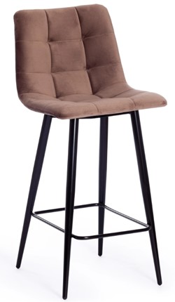 Кухонный полубарный стул CHILLY (mod. 7095пб) 55х44х94 коричневый barkhat 12/черный арт.15456 в Новосибирске - изображение