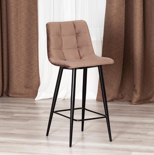 Кухонный полубарный стул CHILLY (mod. 7095пб) 55х44х94 коричневый barkhat 12/черный арт.15456 в Новосибирске - изображение 9