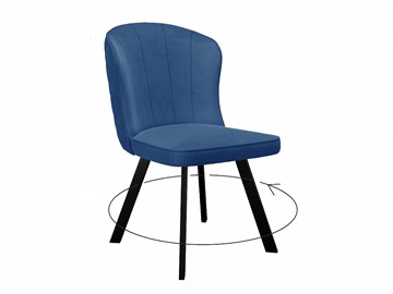 Кухонный стул 219 поворотный, микровелюр B8 blue, ножки черные в Новосибирске
