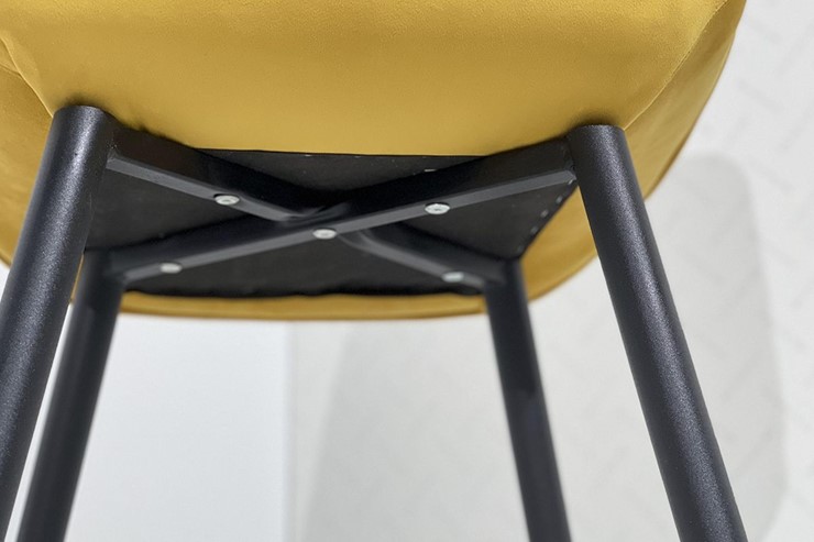 Обеденный стул Лари, желтый (велюр)/черный в Новосибирске - изображение 2