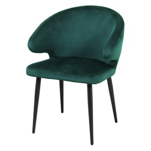 Мягкий стул Томас СРП-067 эмаль черная веллюто-темно-зеленый в Новосибирске