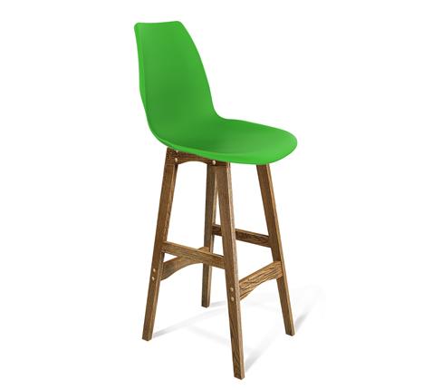 Барный стул SHT-ST29/S65 (зеленый ral 6018/дуб брашированный коричневый) в Новосибирске - изображение