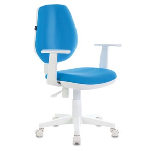Кресло компьютерное Brabix Fancy MG-201W (с подлокотниками, пластик белый, голубое) 532411 в Бердске