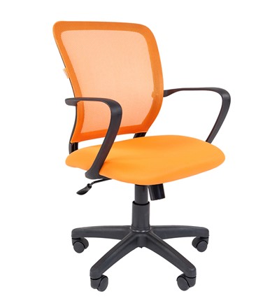 Компьютерное кресло CHAIRMAN 698 black TW, ткань, цвет оранжевый в Новосибирске - изображение