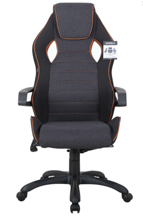 Кресло компьютерное Brabix Techno Pro GM-003 (ткань, черное/серое, вставки оранжевые) в Новосибирске - изображение