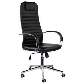 Кресло офисное Brabix Premium Pilot EX-610 CH (хром, кожзам, черное) в Бердске