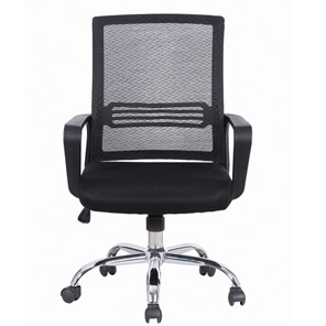 Кресло офисное Brabix Daily MG-317 (с подлокотниками, хром, черное) 531833 в Новосибирске