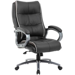 Офисное кресло Brabix Premium Strong HD-009 (экокожа черная, ткань серая) в Новосибирске