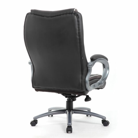 Офисное кресло Brabix Premium Strong HD-009 (экокожа черная, ткань серая) в Новосибирске - изображение 2