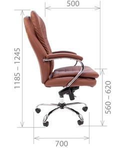 Офисное кресло CHAIRMAN 795 кожа, цвет коричневый в Новосибирске - предосмотр 2