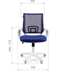 Кресло компьютерное CHAIRMAN 696 white, ткань, цвет синий в Новосибирске - предосмотр 1