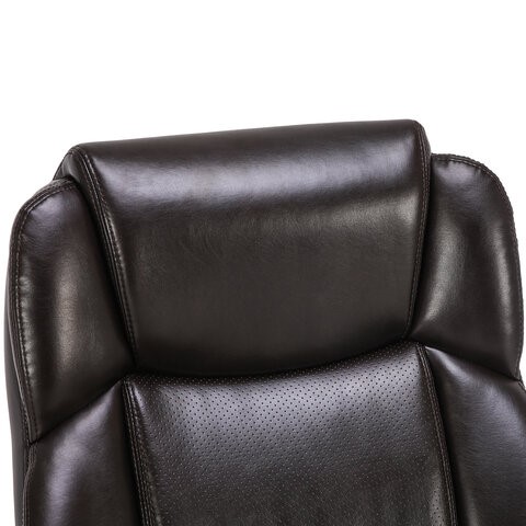 Офисное кресло Brabix Premium Favorite EX-577 (пружинный блок, рециклир. кожа, коричневое) 531936 в Новосибирске - изображение 5