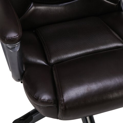 Офисное кресло Brabix Premium Favorite EX-577 (пружинный блок, рециклир. кожа, коричневое) 531936 в Новосибирске - изображение 7