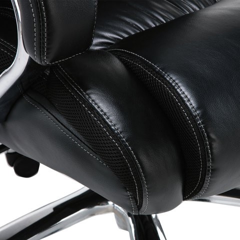 Офисное кресло Brabix Premium Status HD-003 (рециклированная кожа, хром, черное) в Новосибирске - изображение 9