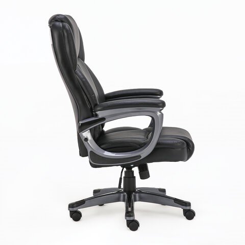 Кресло Brabix Premium Favorite EX-577 (пружинный блок, рециклированная кожа, черное) 531934 в Новосибирске - изображение 1